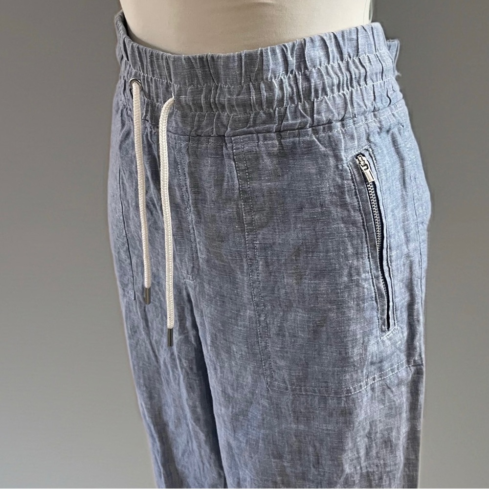 NWOT Athleta Light Blue Linen-Blend Drawstring Pants Sz 12 - Picture 6 of 12